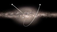 Artist’s impression of two hypervelocity stars speeding from the center of the Milky Way to its outskirts. Image credit: ESA / CC BY-SA 3.0 IGO.