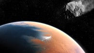 An illustration of an asteroid on its way to ancient Mars. Image credit: M. Kornmesser / ESO / Nathan Owen-Price / Sci.News.