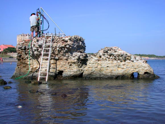 Portus Cosanus pier, Orbetello, Italy. Image credit: J.P. Oleson.