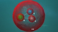 The doubly charmed baryon Ξcc++ contains two charm quarks and one up quark. Image credit: Daniel Dominguez, CERN.