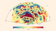 Slice through the celestial equator showing the radial component of the velocity field (in km per second). Blue regions are falling towards us and red regions are flying away from us. Galaxies of the SDSS main galaxy sample are overplotted. In the center of the slice, the infalling dynamics of the Sloan Great Wall, one of the largest structure of the known Universe, can be observed. Image credit: Leclercq et al.