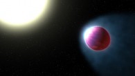 The top of WASP-121b’s atmosphere is heated to a blazing 4,600 degrees Fahrenheit. Image credit: NASA / ESA / G. Bacon, STSci.