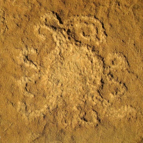 The solar eclipse petroglyph in Chaco Canyon, New Mexico. Image credit: J. McKim Malville, University of Colorado.