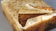 The Huntley and Palmer’s fruit cake from Cape Adare. Image credit: New Zealand Antarctic Heritage Trust.