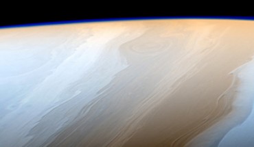 This is a false color image of Saturn, with exaggerated colors to enhance subtle variations in color to bring out details of the cloud structure. The view is centered on 46 degrees north latitude on Saturn. The filter centered at 727 nm was used for red in this image; the filter centered at 750 nm was used for blue. Image credit: NASA / JPL-Caltech / Space Science Institute.