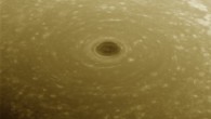 Saturn’s north polar region is pictured in great detail in this Cassini image (false color) obtained on April 26, 2017, from a range of 166,000 miles (267,000 km). This view looks toward the sunlit side of the rings from about 44 degrees above the ring plane. Image credit: NASA / JPL-Caltech / Space Science Institute.