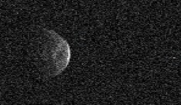 This radar image shows the near-Earth asteroid Florence and its two moons. Image credit: NASA / JPL.