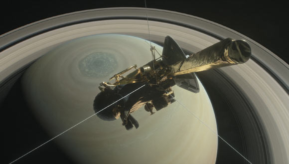 This still is from a short computer-animated film that highlights Cassini’s accomplishments and Saturn and reveals the science-packed final orbits between April and September 2017. Image credit: NASA / JPL-Caltech.
