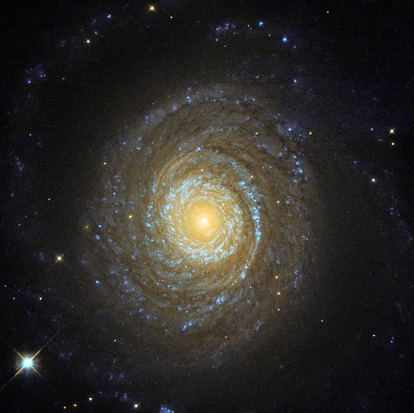This image shows the spiral galaxy NGC 6753, which lies in the constellation Pavo, about 148 million light-years away. Image credit: NASA / ESA / Hubble / Judy Schmidt.