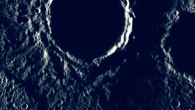 Deutsch et al found new evidence of ice sheets in permanently shadowed craters near the north pole of the planet Mercury. Image credit: Brown University.