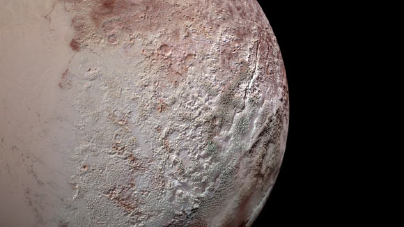 Pluto’s bladed terrain as seen from NASA’s New Horizons spacecraft during its July 2015 flyby. Image credit: NASA / Johns Hopkins University Applied Physics Laboratory / Southwest Research Institute.
