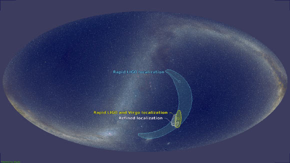 Probable location of GW170814. Image credit: Virgo Collaboration.