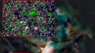 Freon-40 discovered by ALMA around the infant stars in the IRAS 16293-2422 system. Image credit: B. Saxton / NRAO / AUI / NSF / NASA / JPL-Caltech / UCLA.