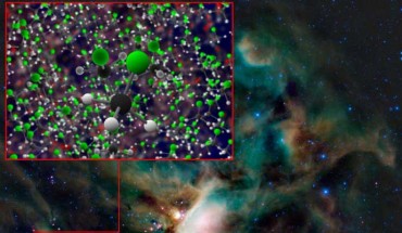 Freon-40 discovered by ALMA around the infant stars in the IRAS 16293-2422 system. Image credit: B. Saxton / NRAO / AUI / NSF / NASA / JPL-Caltech / UCLA.
