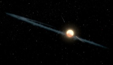 This illustration depicts a hypothetical uneven ring of dust orbiting KIC 8462852. Image credit: NASA / JPL-Caltech.