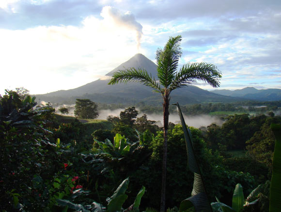 A smoking volcano. Image credit: Bela Marie.