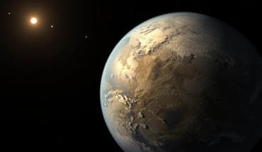 This artist’s concept depicts Kepler-186f, the first validated Earth-size planet to orbit a distant star in the habitable zone. Image credit: NASA / Ames / SETI Institute / JPL-Caltech.