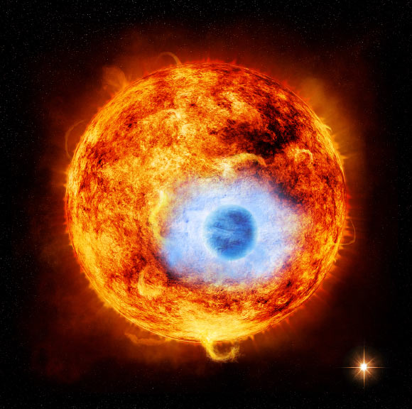 This artist’s illustration shows a planet-eating star. Image credit: NASA / CXC / M.Weiss.