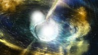 Artist’s illustration of two merging neutron stars. Image credit: NSF / LIGO / Sonoma State University / A. Simonnet.