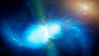 Merging neutron stars. Image credit: Mark Garlick, University of Warwick.