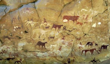 Prehistoric rock paintings in Manda Guéli Cave in the Ennedi Mountains, Chad, Central Africa. Image credit: David Stanley / CC BY 2.0.