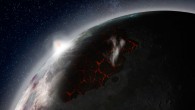 Volcanic activity 3.5 billion years ago released 1019 g of volatiles around the Moon. Image credit: NASA.