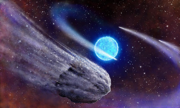 Artist’s impression of the comet passing a distant star. Image credit: Danielle Futselaar.