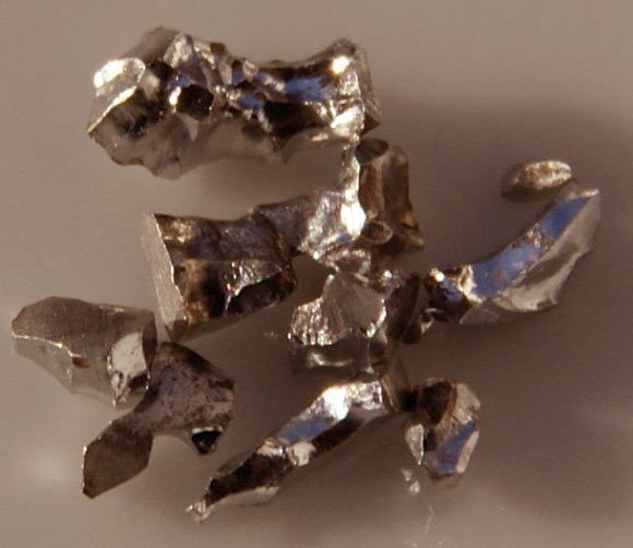 Pieces of pure iridium.