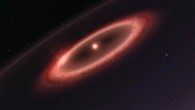 This artist’s impression shows how the newly-discovered dust belts around Proxima Centauri may look. This sketch is not to scale -- to make Proxima b clearly visible it has been shown further from the star and larger than it is in reality. Image credit: M. Kornmesser / ESO.