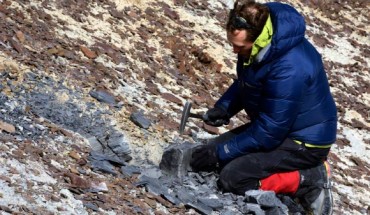 Dr. Erik Gulbranson working in Antarctica. Image credit: Peter Rejcek, NSF.