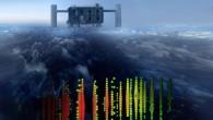 This image shows a visual representation of one of the highest-energy neutrino detections superimposed on a view of the IceCube Observatory at the South Pole. Image credit: IceCube Collaboration.