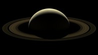 This image from NASA’s Cassini spacecraft shows Saturn and its rings. Six of Saturn’s moons make a faint appearance in this image: the ice-covered moon Enceladus can be seen at the 1 o’clock position; directly below Enceladus, just outside the F ring (the thin, farthest ring from the planet seen in this image) lies the small moon Epimetheus; following the F ring clock-wise from Epimetheus, the next moon seen is Janus; at about the 4:30 position and outward from the F ring is Mimas; inward of Mimas and still at about the 4:30 position is the F-ring-disrupting moon, Pandora; moving around to the 10 o’clock position, just inside of the F ring, is the moon Prometheus. Image credit: NASA / JPL-Caltech / Space Science Institute.