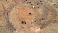 An aerial shot of the Glenfield Park roundhouse. Image credit: University of Leicester Archaeological Services.