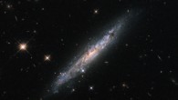 This image, taken with the Wide-Field Camera 3 (WFC3) on board the NASA/ESA Hubble Space Telescope, shows the spiral galaxy LEDA 53183. Three filters were used to sample various wavelengths. The color results from assigning different hues to each monochromatic image associated with an individual filter. Image credit: NASA / ESA / Hubble.