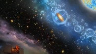 Artist’s conception of the most-distant supermassive black hole ever discovered, which is part of ULAS J134208.10+092838.61, a quasar from just 690 million years after the Big Bang. It is surrounded by neutral hydrogen, indicating that it is from the period called the Epoch of Reionization, when the Universe’s first light sources turned on. Image credit: Robin Dienel / Carnegie Institution for Science.
