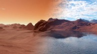 This artist’s concept depicts the dry environment seen at Mars today versus the early Martian environment. Image credit: Simon Fraser University.