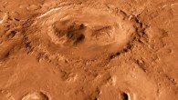 Gale Crater is 96 miles (154 km) in diameter and holds a layered mountain rising about 3 miles (5 km) above the crater floor. Image credit: NASA / JPL-Caltech / ASU / UA.