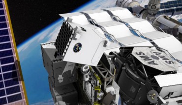 This illustration shows NASA’s NICER mission at work aboard the International Space Station. Image credit: NASA’s Goddard Space Flight Center.