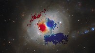 VLT map of gas within NGC 7252’s minispiral. Image credit: ESO / NASA / ESA / Hubble / J. Weaver et al.