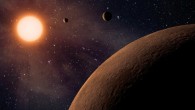 A system of three super-Earth exoplanets. Image credit: NASA / JPL-Caltech.