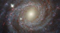 This image of NGC 3344 is a composite of separate exposures acquired by Hubble’s Wide Field Camera 3 (WFC3). Seven filters were used to sample various wavelengths. They cover wavelengths from the ultraviolet to the optical and the near-infrared. Together they create a detailed picture of the galaxy and allow astronomers to study many different aspects of it. Image credit: NASA / ESA / Hubble.