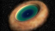 Artist’s impression of the dusty gaseous torus around an active supermassive black hole. Image credit: ALMA / ESO / NAOJ / NRAO.