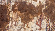 The 1,800-year-old Roman mosaic uncovered in Caesarea, Israel. Image credit: Assaf Peretz, Israel Antiquities Authority.