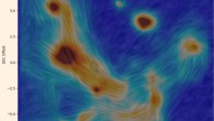 A new high-resolution map of the magnetic field lines in gas and dust swirling around Milky Way’s central black. Image credit: Roche et al, doi: 10.1093/mnras/sty129.