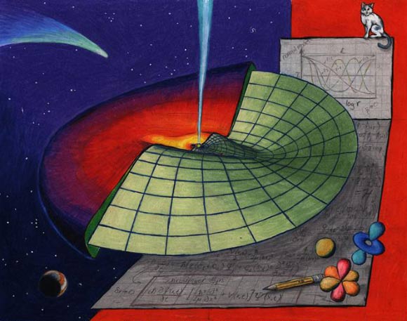 Propagation of waves through an astrophysical disk can be understood using the Schrödinger Equation. Image credit: James Tuttle Keane, California Institute of Technology.