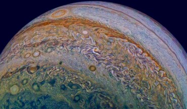 JunoCam took this image during its eleventh close flyby of Jupiter on February 7, 2018. Image credit: NASA / JPL / SwRI / MSSS / David Marriott.