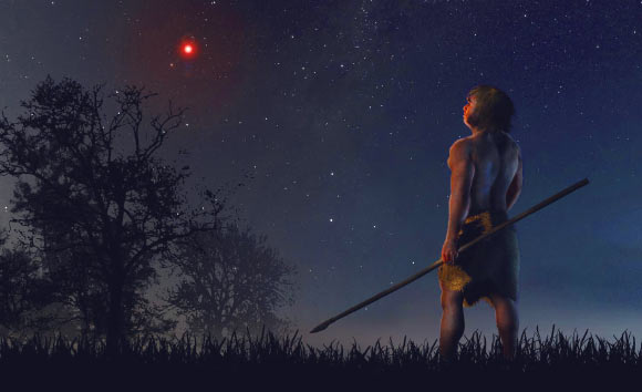 Scholz’s star flew through the Oort Cloud 70,000 years ago. Image credit: José A. Peñas / SINC.