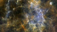 Chaotic web of gas filaments and dark bubbles in a Milky Way stellar nursery. Image credit: ESA / Herschel / PACS / SPIRE / Hi-GAL Project / UNIMAP / L. Piazzo, La Sapienza - Università di Roma / E. Schisano / G. Li Causi, IAPS & INAF.