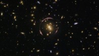 This is an image of the gravitational lens system SDSS J0146-0929 as photographed by Hubble. Image credit: NASA / ESA / Hubble / Judy Schmidt, www.geckzilla.com.