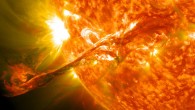 Composite image of an erupting solar prominence observed by NASA’s Solar Dynamics Observatory on August 31, 2012. Image credit: NASA / SDO / GSFC.